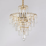 Modern Tiered Crystal Hanging Light Fixture 4/6/11 Lights Ceiling Light for Dining Room in Gold, 16"/18"/23.5" wide Clearhalo 'Ceiling Lights' 'Chandeliers' 'Modern Chandeliers' 'Modern' Lighting' 560109