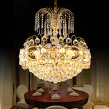 Dome Chandelier Light Contemporary Crystal 10 Lights Gold Ceiling Light Fixture for Dining Room Clearhalo 'Ceiling Lights' 'Chandeliers' 'Modern Chandeliers' 'Modern' Lighting' 560154