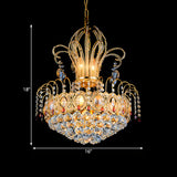 Dome Ceiling Light Contemporary Crystal 10 Lights Gold Chandelier Light for Dining Room Clearhalo 'Ceiling Lights' 'Chandeliers' 'Modern Chandeliers' 'Modern' Lighting' 560167