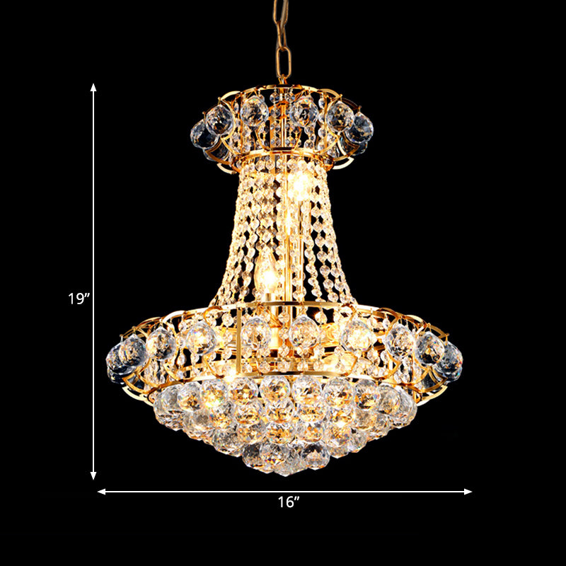 Modern 10 Lights Chandelier Light with Crystal Shade Gold Dome Hanging Ceiling Light Clearhalo 'Ceiling Lights' 'Chandeliers' 'Modern Chandeliers' 'Modern' Lighting' 560172