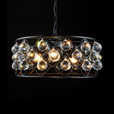 Drum Chandelier Light Fixture Vintage Metal and Crystal 3 Lights Black Ceiling Light for Living Room Clearhalo 'Ceiling Lights' 'Chandeliers' 'Modern Chandeliers' 'Modern' Lighting' 560190