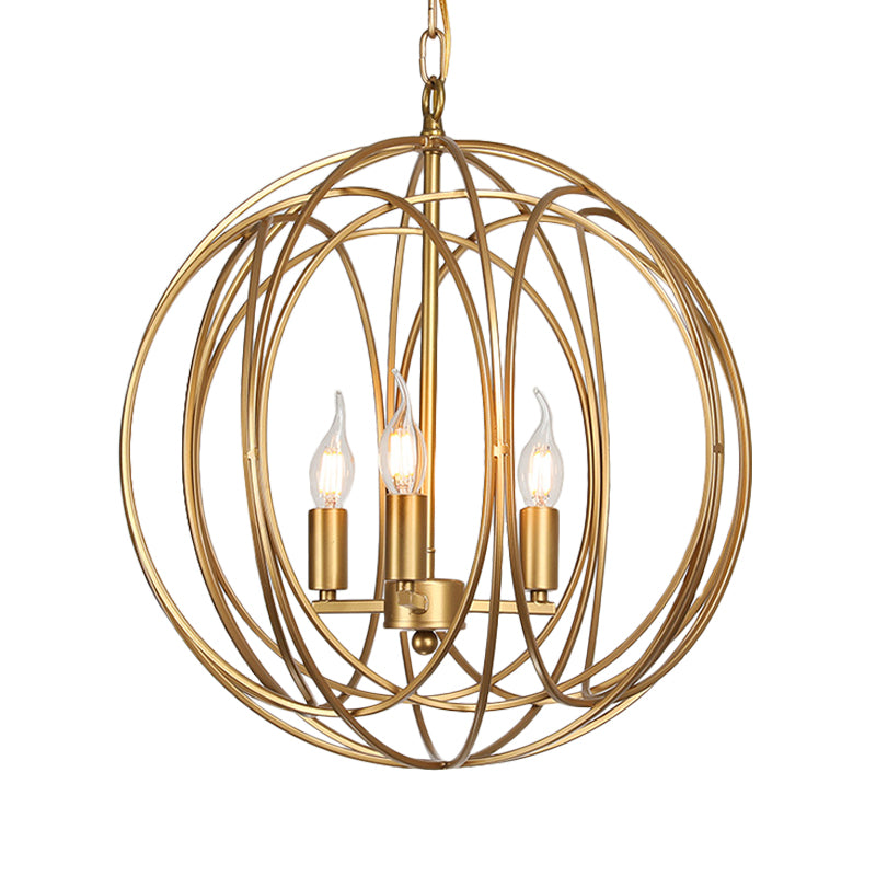 3 Lights Metal Hanging Chandelier Traditional Gold Candelabra Living Room Pendant Light Fixture, 8"/13"/18" Wide Clearhalo 'Ceiling Lights' 'Chandeliers' Lighting' options 560270