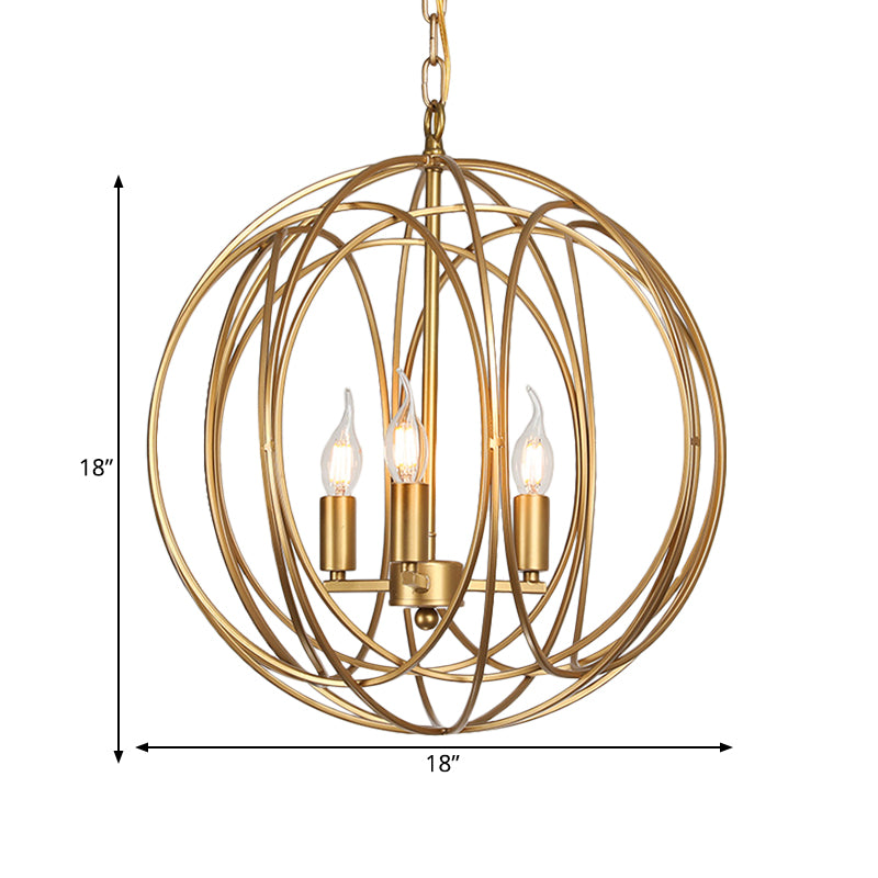 3 Lights Metal Hanging Chandelier Traditional Gold Candelabra Living Room Pendant Light Fixture, 8"/13"/18" Wide Clearhalo 'Ceiling Lights' 'Chandeliers' Lighting' options 560272