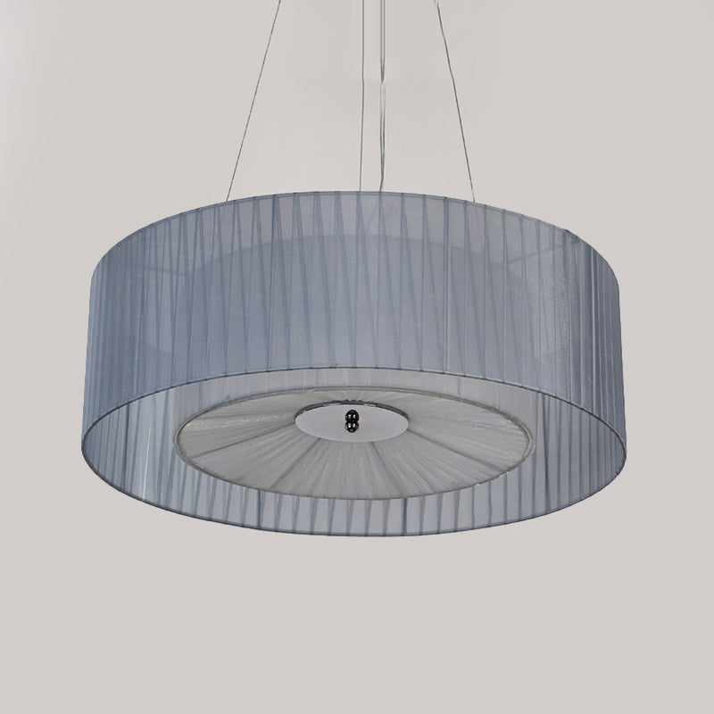 White Drum Pendant Lighting Nordic Fabric 3 Lights Living Room Chandelier, 18"/21.5"/25.5" Wide Clearhalo 'Ceiling Lights' 'Chandeliers' Lighting' options 560419