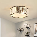 Black Crystal Cloud Flush Lamp Contemporary 3/4/5 Lights Bedroom Flushmount Lighting Clearhalo 'Ceiling Lights' 'Close To Ceiling Lights' 'Close to ceiling' 'Flush mount' Lighting' 560930