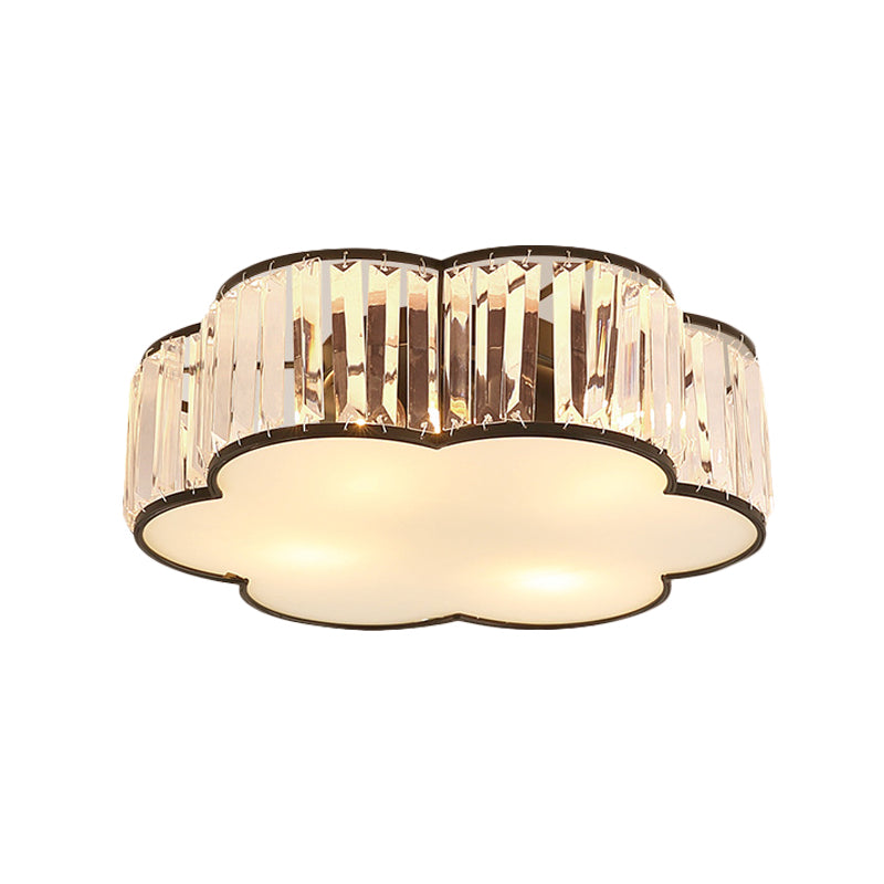 Black Crystal Cloud Flush Lamp Contemporary 3/4/5 Lights Bedroom Flushmount Lighting Clearhalo 'Ceiling Lights' 'Close To Ceiling Lights' 'Close to ceiling' 'Flush mount' Lighting' 560936