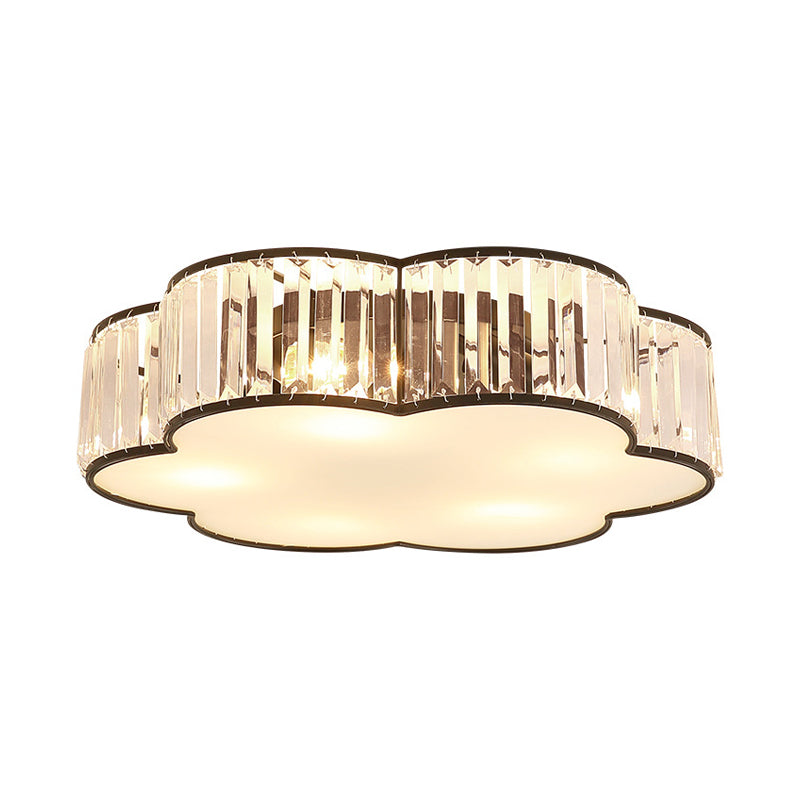 Black Crystal Cloud Flush Lamp Contemporary 3/4/5 Lights Bedroom Flushmount Lighting Clearhalo 'Ceiling Lights' 'Close To Ceiling Lights' 'Close to ceiling' 'Flush mount' Lighting' 560940