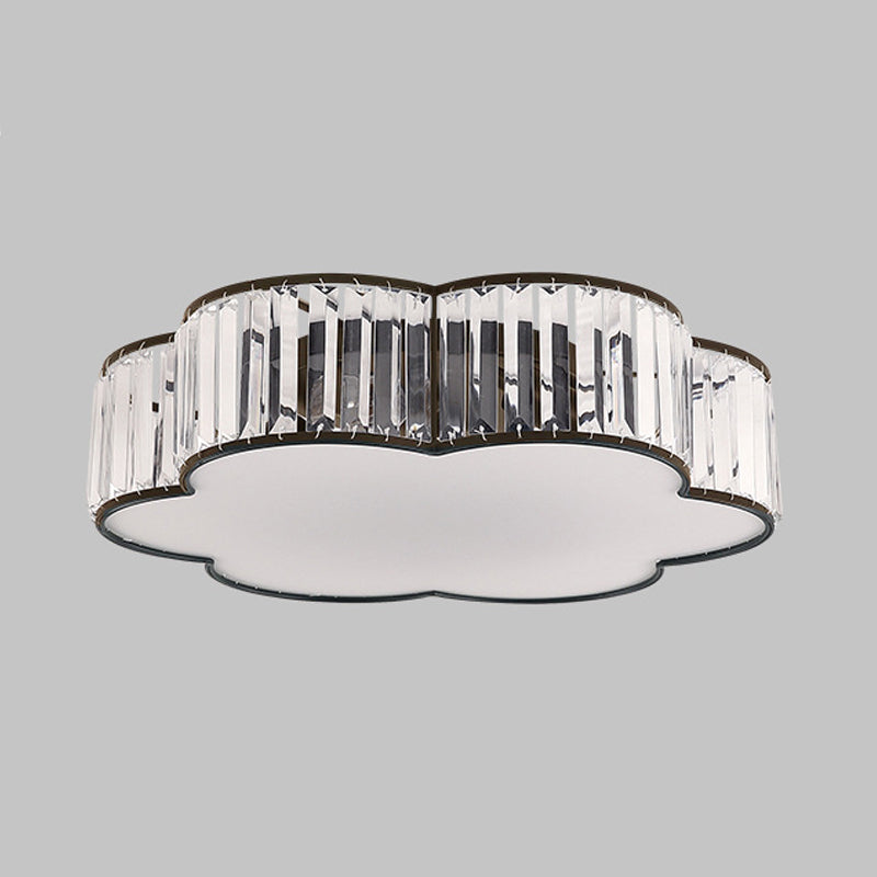 Black Crystal Cloud Flush Lamp Contemporary 3/4/5 Lights Bedroom Flushmount Lighting Clearhalo 'Ceiling Lights' 'Close To Ceiling Lights' 'Close to ceiling' 'Flush mount' Lighting' 560941