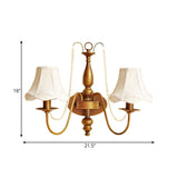 Brass Candle Wall Sconce Light Vintage Metal 2 Lights Bedroom Wall Mount Light with Shade/Shadeless Clearhalo 'Wall Lamps & Sconces' 'Wall Lights' Lighting' 561060