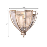 Clear 1 Light Wall Mount Light Traditional Sleek Contoured Crystal Dome Sconce Light Clearhalo 'Wall Lamps & Sconces' 'Wall Lights' Lighting' 561104