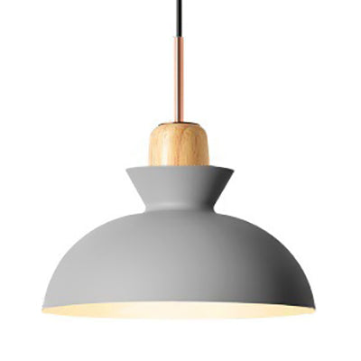 Pink/Yellow/Green Bowl Shade Ceiling Fixture Modern Style Metal 1 Light Dining Table Pendant Light Grey Clearhalo 'Ceiling Lights' 'Modern Pendants' 'Modern' 'Pendant Lights' 'Pendants' Lighting' 5816