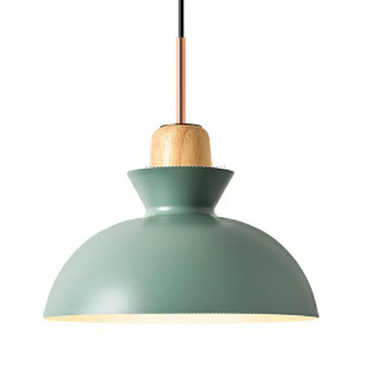 Pink/Yellow/Green Bowl Shade Ceiling Fixture Modern Style Metal 1 Light Dining Table Pendant Light Green Clearhalo 'Ceiling Lights' 'Modern Pendants' 'Modern' 'Pendant Lights' 'Pendants' Lighting' 5824