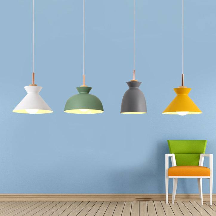 Pink/Yellow/Green Bowl Shade Ceiling Fixture Modern Style Metal 1 Light Dining Table Pendant Light Clearhalo 'Ceiling Lights' 'Modern Pendants' 'Modern' 'Pendant Lights' 'Pendants' Lighting' 5825