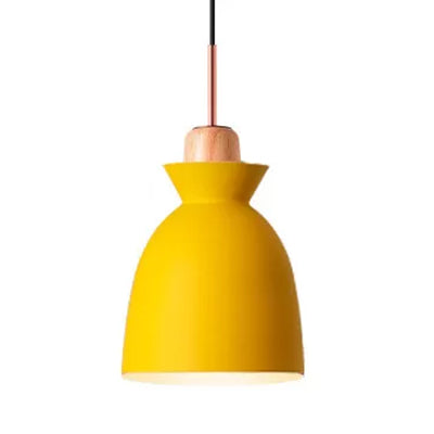 Gray/White Bell Shade Pendant Ceiling Lamp Contemporary Style Metallic 1 Bulb Indoor Hanging Lamp Yellow Clearhalo 'Ceiling Lights' 'Modern Pendants' 'Modern' 'Pendant Lights' 'Pendants' Lighting' 5865