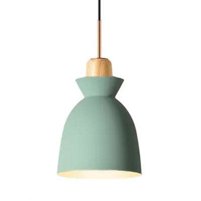 Gray/White Bell Shade Pendant Ceiling Lamp Contemporary Style Metallic 1 Bulb Indoor Hanging Lamp Green Clearhalo 'Ceiling Lights' 'Modern Pendants' 'Modern' 'Pendant Lights' 'Pendants' Lighting' 5871