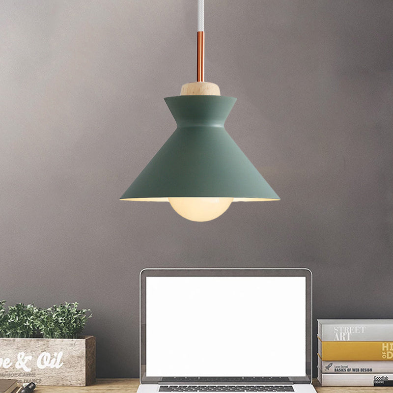 Dome/Cone Metal Hanging Pendant Light Contemporary 1 Light Grey/Yellow/Green Ceiling Light Clearhalo 'Ceiling Lights' 'Modern Pendants' 'Modern' 'Pendant Lights' 'Pendants' Lighting' 597346