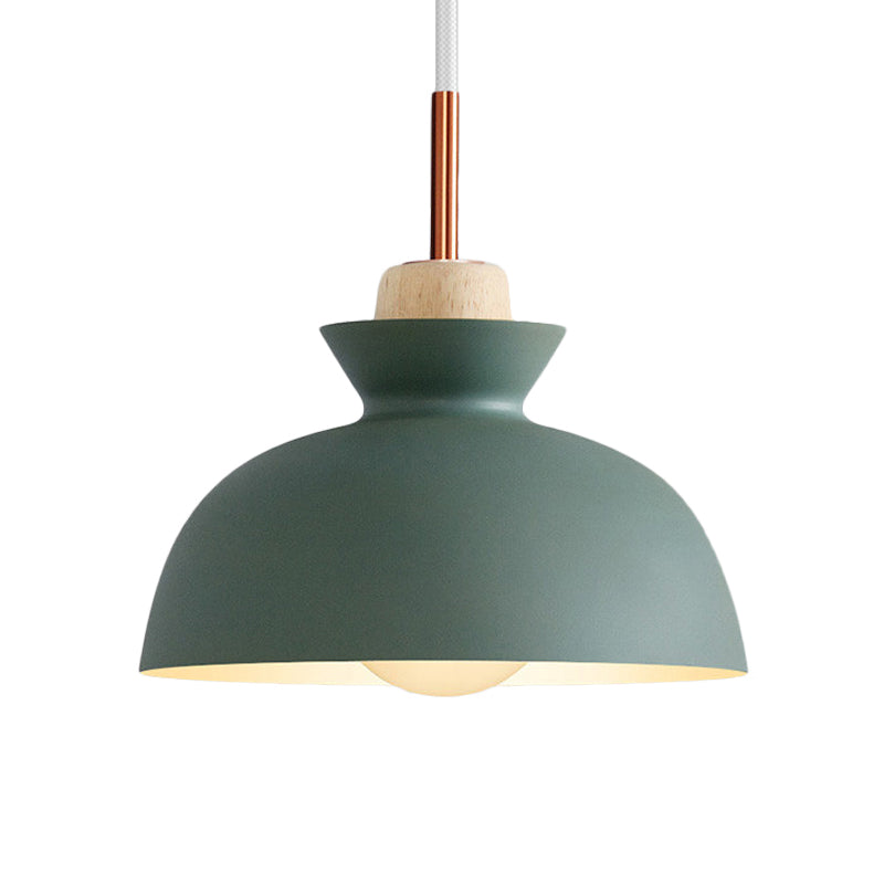 Dome/Cone Metal Hanging Pendant Light Contemporary 1 Light Grey/Yellow/Green Ceiling Light Clearhalo 'Ceiling Lights' 'Modern Pendants' 'Modern' 'Pendant Lights' 'Pendants' Lighting' 597357