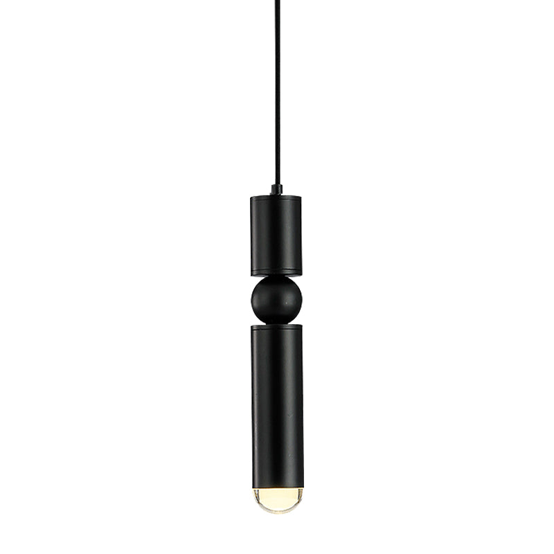 Modern Tube Hanging Light Metal Black/White/Brass LED Suspension Pendant for Dining Room in Warm Light Clearhalo 'Ceiling Lights' 'Modern Pendants' 'Modern' 'Pendant Lights' 'Pendants' Lighting' 597474