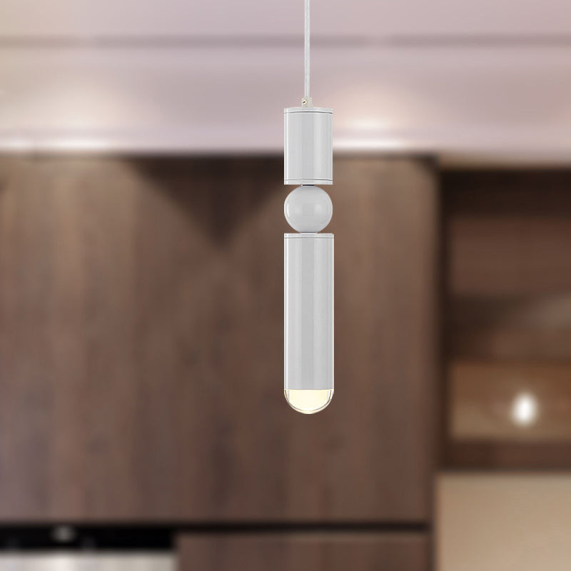 Modern Tube Hanging Light Metal Black/White/Brass LED Suspension Pendant for Dining Room in Warm Light Clearhalo 'Ceiling Lights' 'Modern Pendants' 'Modern' 'Pendant Lights' 'Pendants' Lighting' 597478