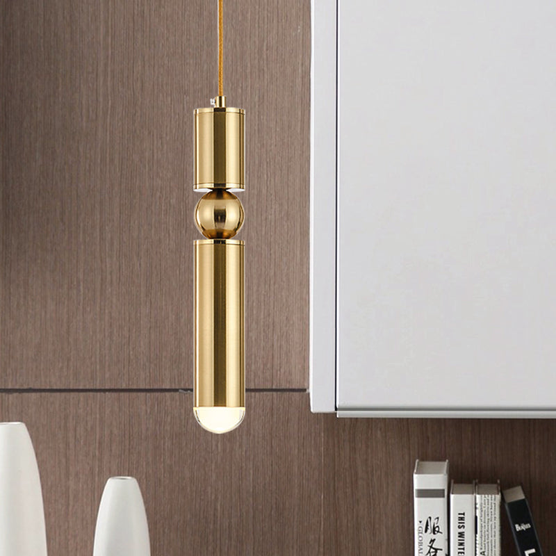 Modern Tube Hanging Light Metal Black/White/Brass LED Suspension Pendant for Dining Room in Warm Light Clearhalo 'Ceiling Lights' 'Modern Pendants' 'Modern' 'Pendant Lights' 'Pendants' Lighting' 597482