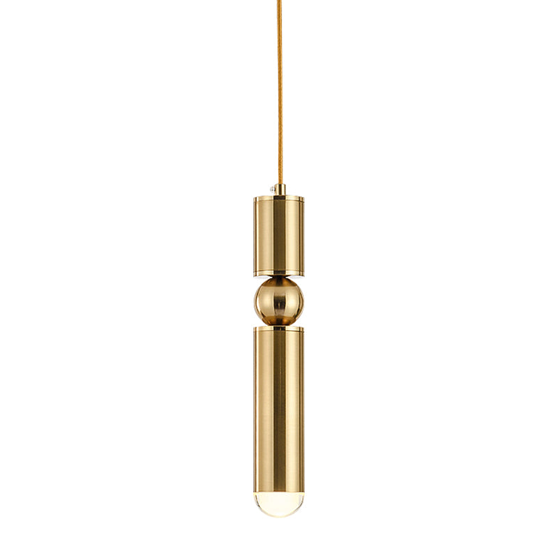 Modern Tube Hanging Light Metal Black/White/Brass LED Suspension Pendant for Dining Room in Warm Light Clearhalo 'Ceiling Lights' 'Modern Pendants' 'Modern' 'Pendant Lights' 'Pendants' Lighting' 597483