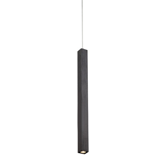 Modern Cuboid Ceiling Light Metal Single Head Black/White Living Room LED Pendant Light Fixture Clearhalo 'Ceiling Lights' 'Modern Pendants' 'Modern' 'Pendant Lights' 'Pendants' Lighting' 597491