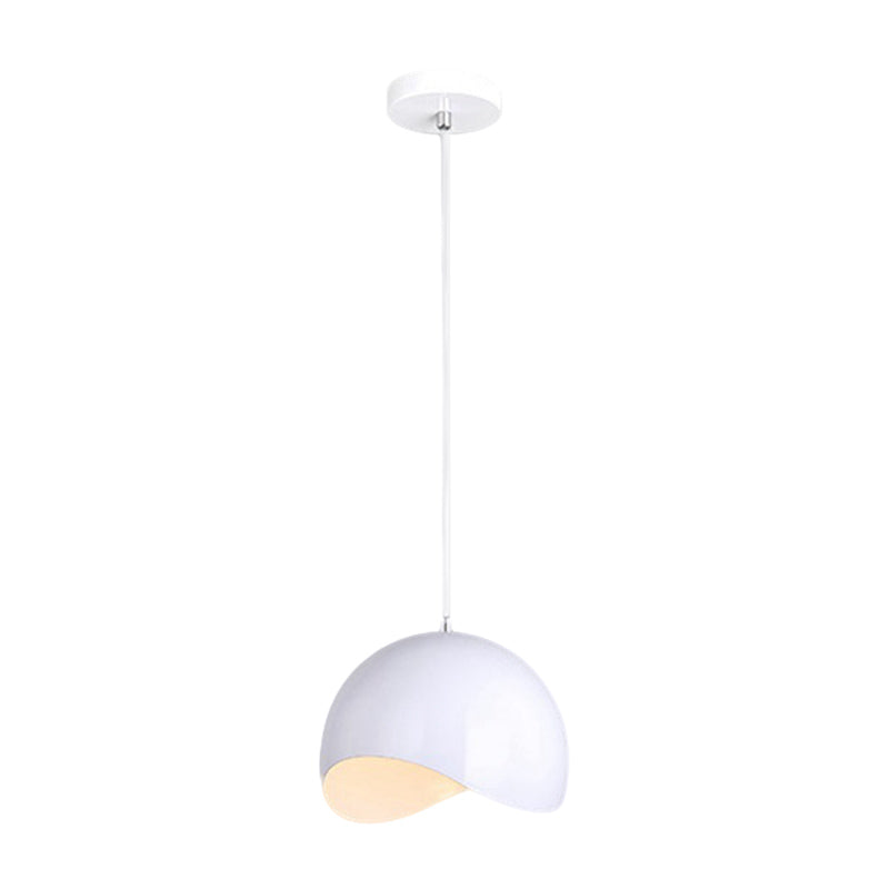 Waveforms Dome Ceiling Light Modern Style Metal 1 Bulb Inner Pink/Yellow Height Adjustable Hanging Fixture, 8"/12" W Clearhalo 'Ceiling Lights' 'Modern Pendants' 'Modern' 'Pendant Lights' 'Pendants' Lighting' 597551