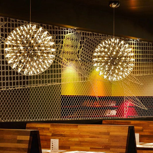 Firework Chandelier Lighting with Orb Shade Modernist Stainless Steel 8"/12" W LED Restaurant Pendant Lamp in Chrome Clearhalo 'Ceiling Lights' 'Chandeliers' 'Modern Chandeliers' 'Modern' Lighting' 597555