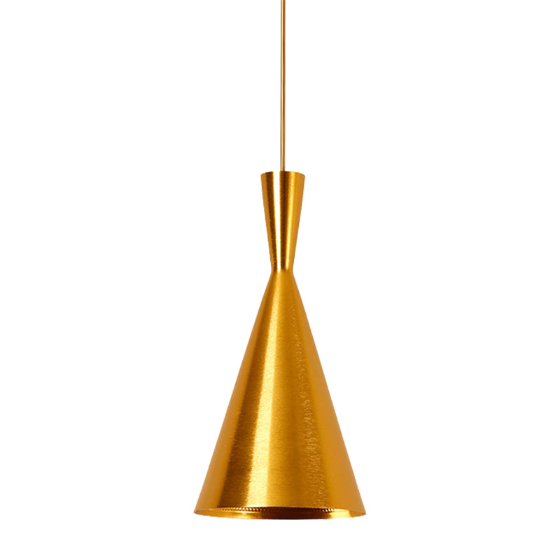 Metal Cone/Saucer/Urn Pendant Light Industrial Black/White/Gold Hanging Light with Linear/Round Canopy Clearhalo 'Ceiling Lights' 'Modern Pendants' 'Modern' 'Pendant Lights' 'Pendants' Lighting' 597582