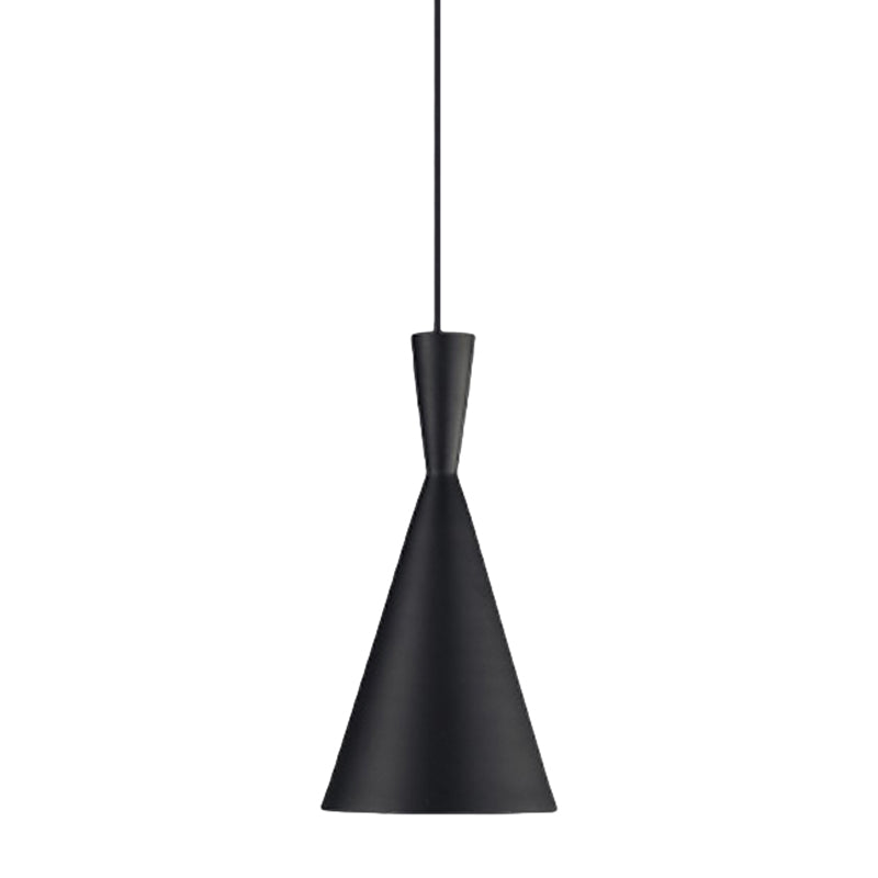 Metal Cone/Saucer/Urn Pendant Light Industrial Black/White/Gold Hanging Light with Linear/Round Canopy Clearhalo 'Ceiling Lights' 'Modern Pendants' 'Modern' 'Pendant Lights' 'Pendants' Lighting' 597595