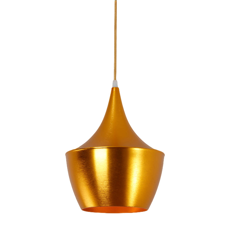 Metal Cone/Saucer/Urn Pendant Light Industrial Black/White/Gold Hanging Light with Linear/Round Canopy Clearhalo 'Ceiling Lights' 'Modern Pendants' 'Modern' 'Pendant Lights' 'Pendants' Lighting' 597599