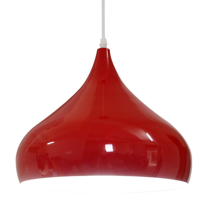 12.5"/16.5" Wide Dome Pendant Lighting Modern Iron 1 Light Black/White/Red Hanging Light Clearhalo 'Ceiling Lights' 'Modern Pendants' 'Modern' 'Pendant Lights' 'Pendants' Lighting' 597717