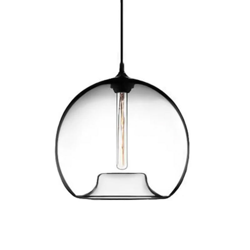 Glass Ball Shade Suspension Light in Modern Style1 Light Red/Brown/Blue Hanging Ceiling Light Clearhalo 'Ceiling Lights' 'Glass shade' 'Glass' 'Modern Pendants' 'Modern' 'Pendant Lights' 'Pendants' Lighting' 597758