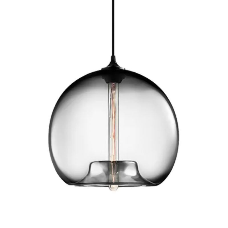 Glass Ball Shade Suspension Light in Modern Style1 Light Red/Brown/Blue Hanging Ceiling Light Clearhalo 'Ceiling Lights' 'Glass shade' 'Glass' 'Modern Pendants' 'Modern' 'Pendant Lights' 'Pendants' Lighting' 597762