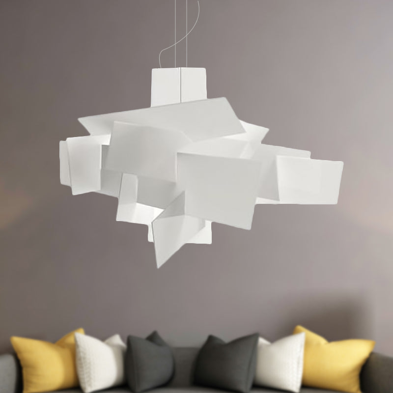 Acrylic Irregular Hanging Lamp Minimalist Single Light White Ceiling Pendant Fixture White Clearhalo 'Ceiling Lights' 'Modern Pendants' 'Modern' 'Pendant Lights' 'Pendants' Lighting' 597815