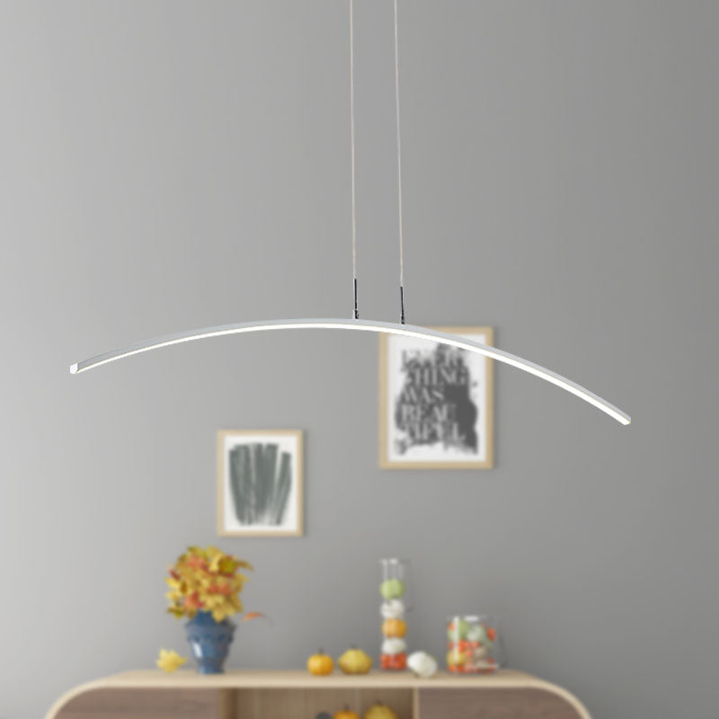 Arch Pendant Light Contemporary Acrylic LED White Ceiling Lighting Fixture in Warm/White/Remote Control Stepless Dimming Light Clearhalo 'Ceiling Lights' 'Modern Pendants' 'Modern' 'Pendant Lights' 'Pendants' Lighting' 598085