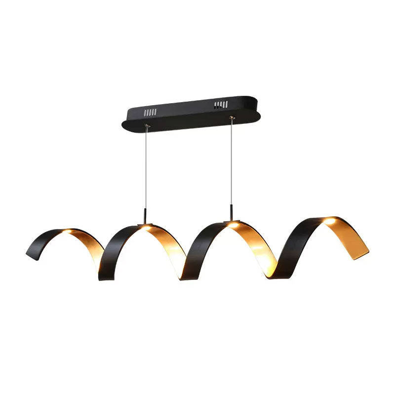 Black Rolling Chandelier Minimalist 1 Light Acrylic Hanging Ceiling Lighting Fixture Clearhalo 'Ceiling Lights' 'Chandeliers' 'Modern Chandeliers' 'Modern' Lighting' 598143