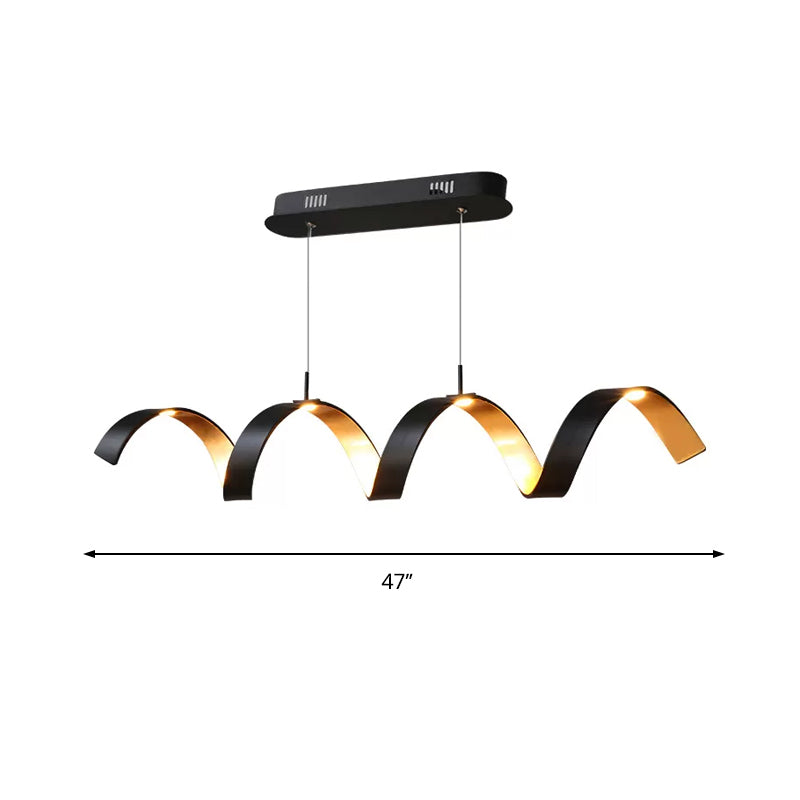 Black Rolling Chandelier Minimalist 1 Light Acrylic Hanging Ceiling Lighting Fixture Clearhalo 'Ceiling Lights' 'Chandeliers' 'Modern Chandeliers' 'Modern' Lighting' 598144