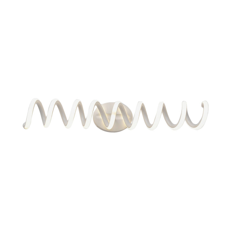 Spiral Bathroom LED Vanity Light Acrylic 1 Light Modernism Wall Mounted Mirror Light in Warm/White/Natural Light, 13"/18.5"/22.5" Wide Clearhalo 'Modern wall lights' 'Modern' 'Wall Lamps & Sconces' 'Wall Lights' Lighting' 598436