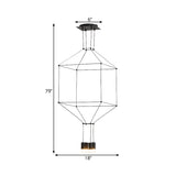 Black 3D Square Pendant Light Nordic Style 4/6 Lights Glass Hanging Ceiling Light with Metal Frame Clearhalo 'Ceiling Lights' 'Modern Pendants' 'Modern' 'Pendant Lights' 'Pendants' Lighting' 598442