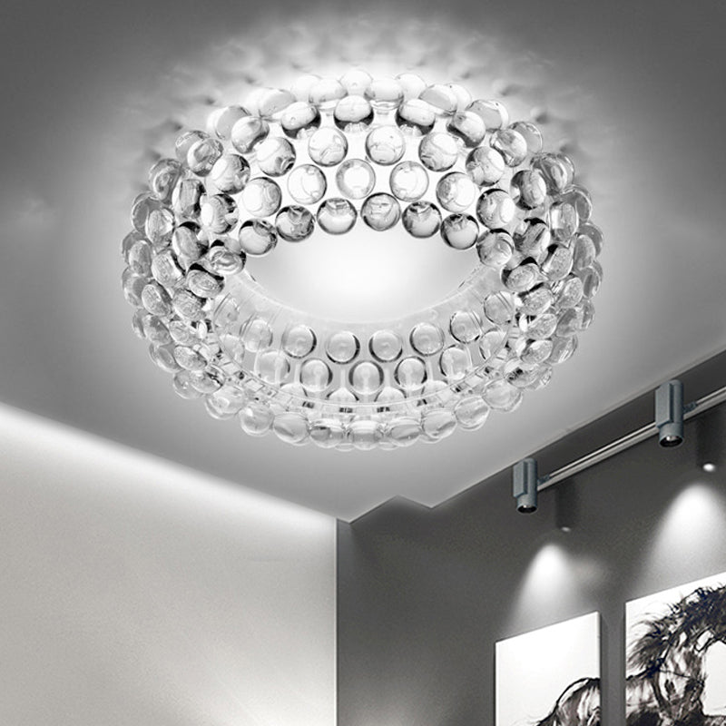 14"/19.5"/25.5" Wide Bubble Flush Lighting Designer Clear Glass Led Bedroom Flush Ceiling Light Fixture Clear Clearhalo 'Ceiling Lights' 'Close To Ceiling Lights' 'Close to ceiling' 'Flush mount' Lighting' 598765