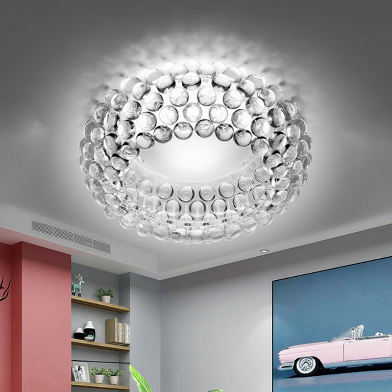 14"/19.5"/25.5" Wide Bubble Flush Lighting Designer Clear Glass Led Bedroom Flush Ceiling Light Fixture Clearhalo 'Ceiling Lights' 'Close To Ceiling Lights' 'Close to ceiling' 'Flush mount' Lighting' 598766