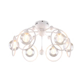 Ring Semi Flush Mount Lighting with Globe Glass Shade Modern 6 Lights White Ceiling Light Fixture for Bedroom Clearhalo 'Ceiling Lights' 'Close To Ceiling Lights' 'Close to ceiling' 'Semi-flushmount' Lighting' 598816