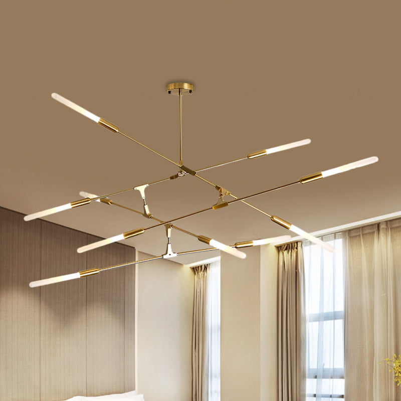 Linear Hanging Fixture Modern Metal 4/6/8 Lights Gold Ceiling Pendant Light with Opal Glass Shade 10 Gold Clearhalo 'Ceiling Lights' 'Chandeliers' 'Modern Chandeliers' 'Modern' Lighting' 598881