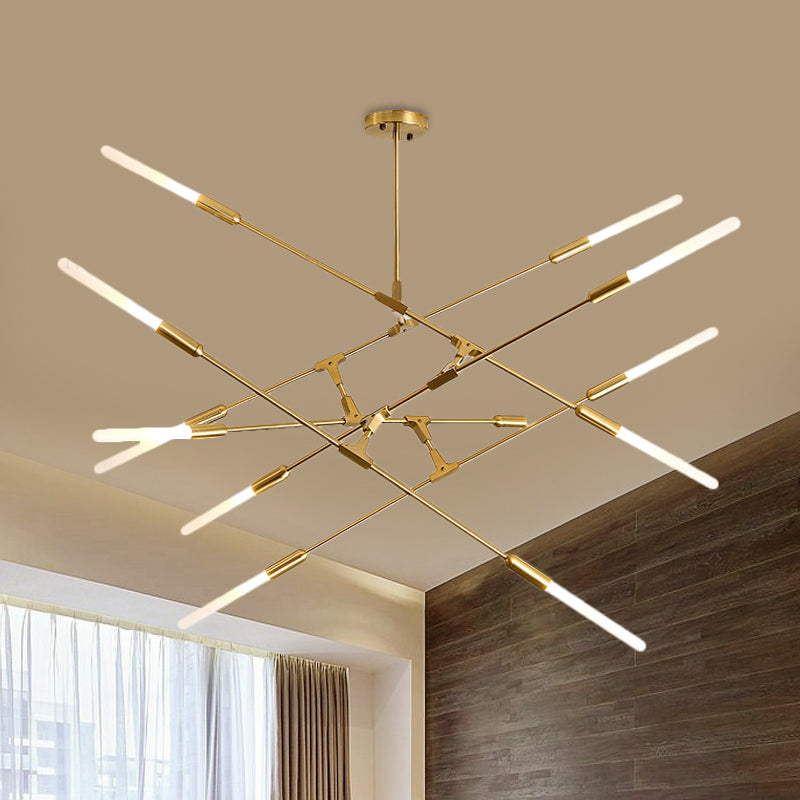 Linear Hanging Fixture Modern Metal 4/6/8 Lights Gold Ceiling Pendant Light with Opal Glass Shade 12 Gold Clearhalo 'Ceiling Lights' 'Chandeliers' 'Modern Chandeliers' 'Modern' Lighting' 598886