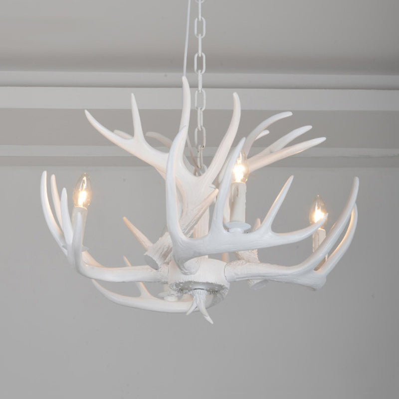Resin Antler Hanging Chandelier Modern Style 4/6/9 Lights White Hanging Ceiling Light Clearhalo 'Ceiling Lights' 'Chandeliers' Lighting' options 598951