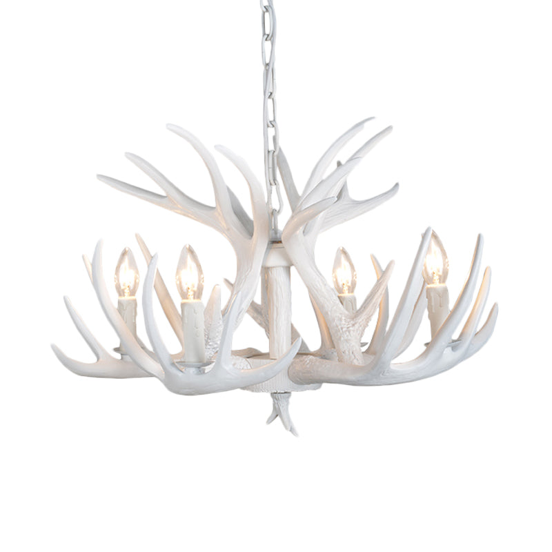 Resin Antler Hanging Chandelier Modern Style 4/6/9 Lights White Hanging Ceiling Light Clearhalo 'Ceiling Lights' 'Chandeliers' Lighting' options 598954