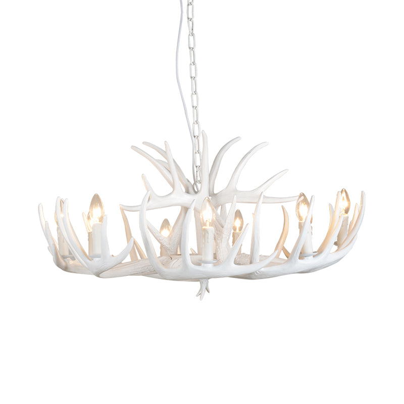 Resin Antler Hanging Chandelier Modern Style 4/6/9 Lights White Hanging Ceiling Light Clearhalo 'Ceiling Lights' 'Chandeliers' Lighting' options 598964