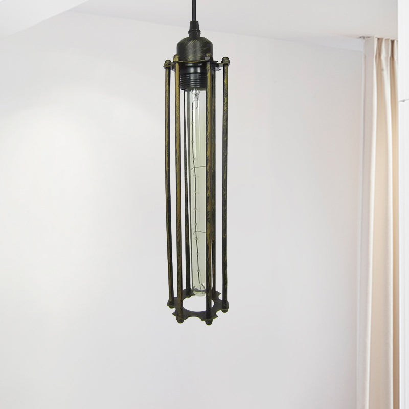 Industrial Metal Pendant discount Light Fixture,1 Light Cylindrical Hanging Lighting Lamp