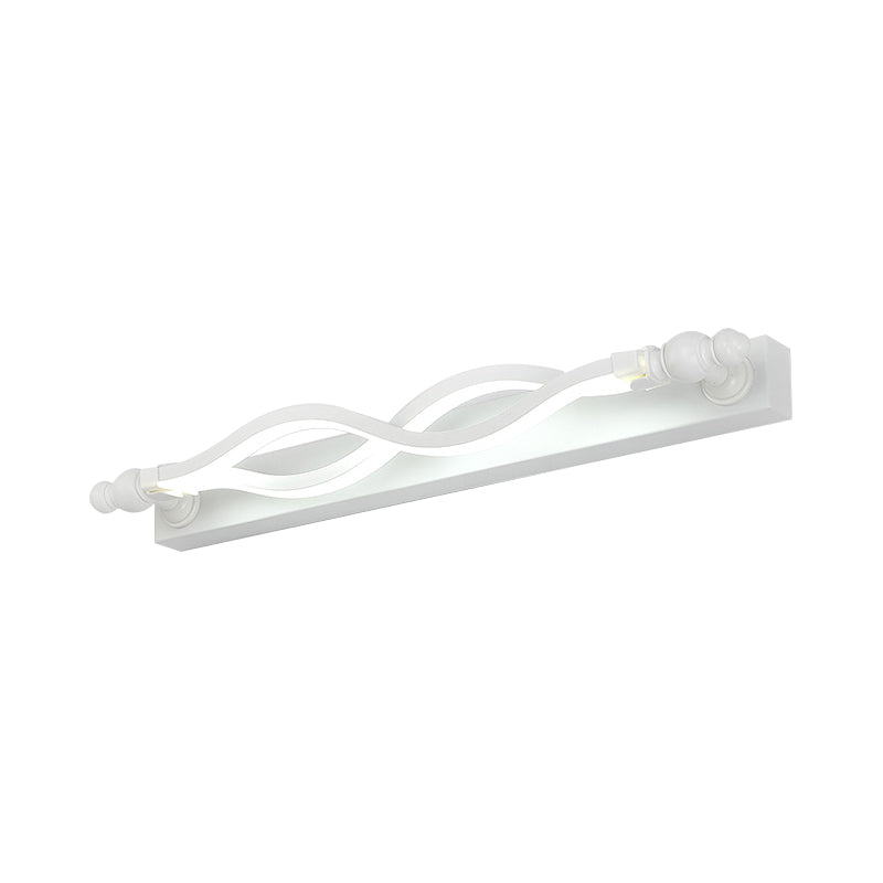 Twist Acrylic Vanity Light Modern 1 Light White LED Mirror Sconce in Warm/White/Natural Light, 20.5"/24" Wide Clearhalo 'Modern wall lights' 'Modern' 'Vanity Lights' 'Wall Lights' Lighting' 599843